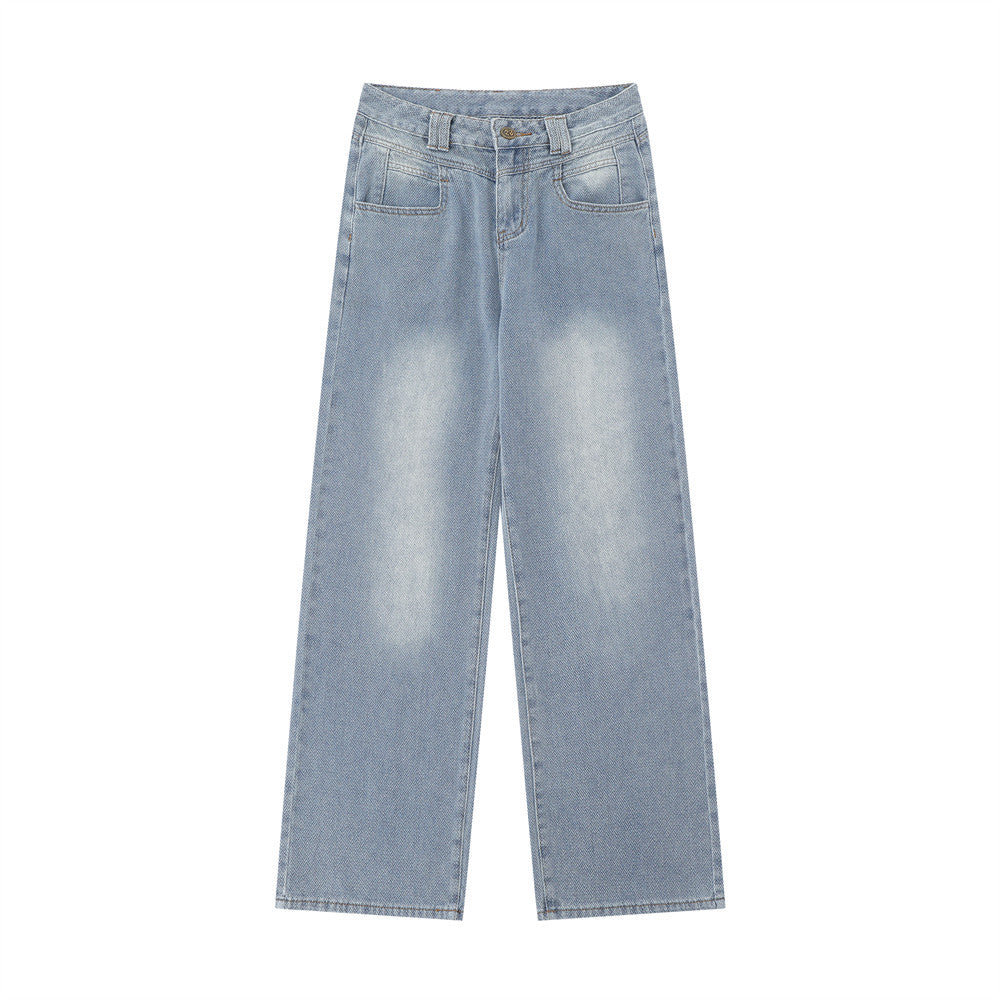 Women Pants Straight Jeans Loose Wide Leg Pants