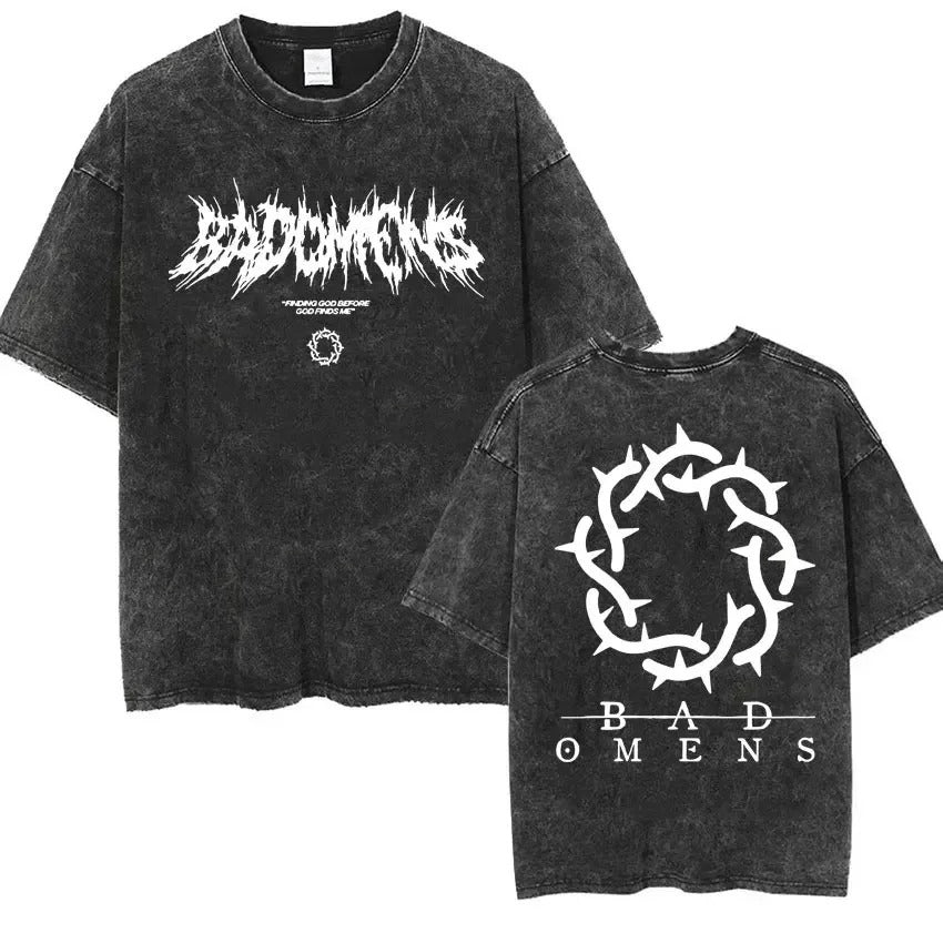 Bad Omens Band Music Tour 2024 Washed T Shirt Retro 90s