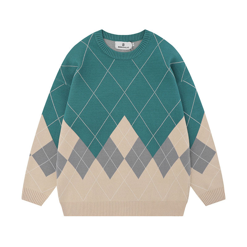 Women Sweater Retro College Style Soft Knit