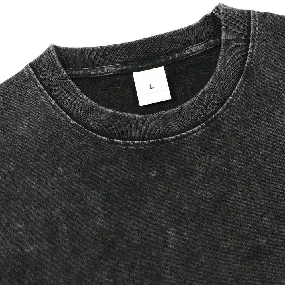 Vintage oversized acid-washed T-shirt Printed Street Harajuk