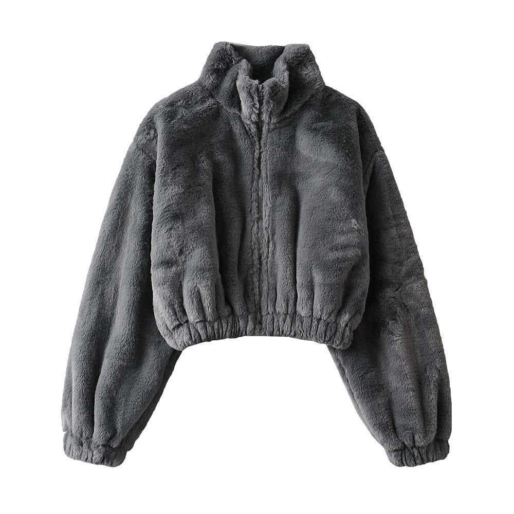 Women Cotton Coat Loose Zip Cardigan Jacket
