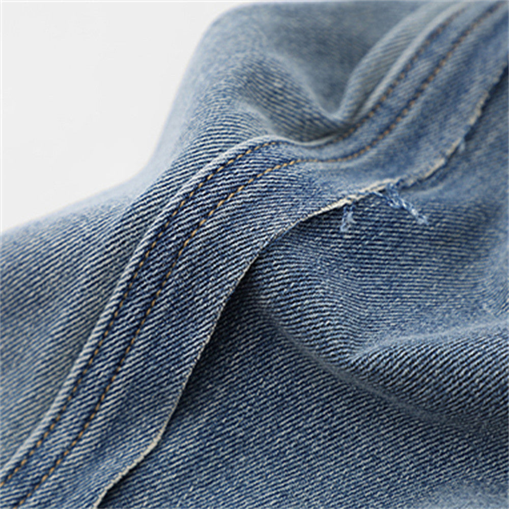 Women Pants Jeans Loose Straight-Leg Wide-Leg Pants