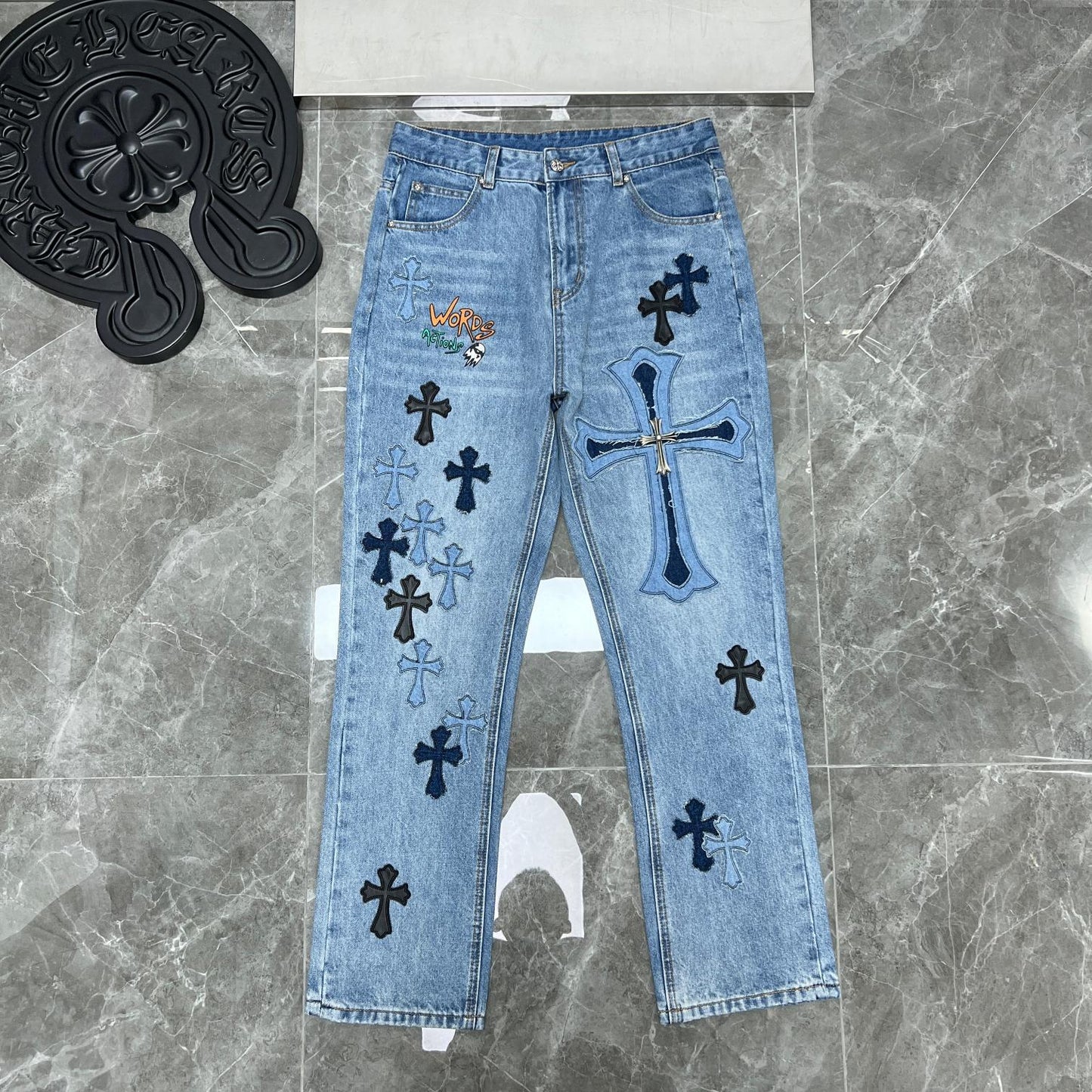 CHH Chrome Hearts Jeans Unisex Casual Loose Jeans