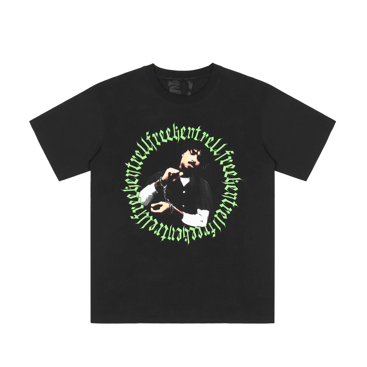 Vlone T Shirts Sanskrit Character Printed Large V Short Sleeve T-shirt Men and Women High Street Loose Half Sleeve