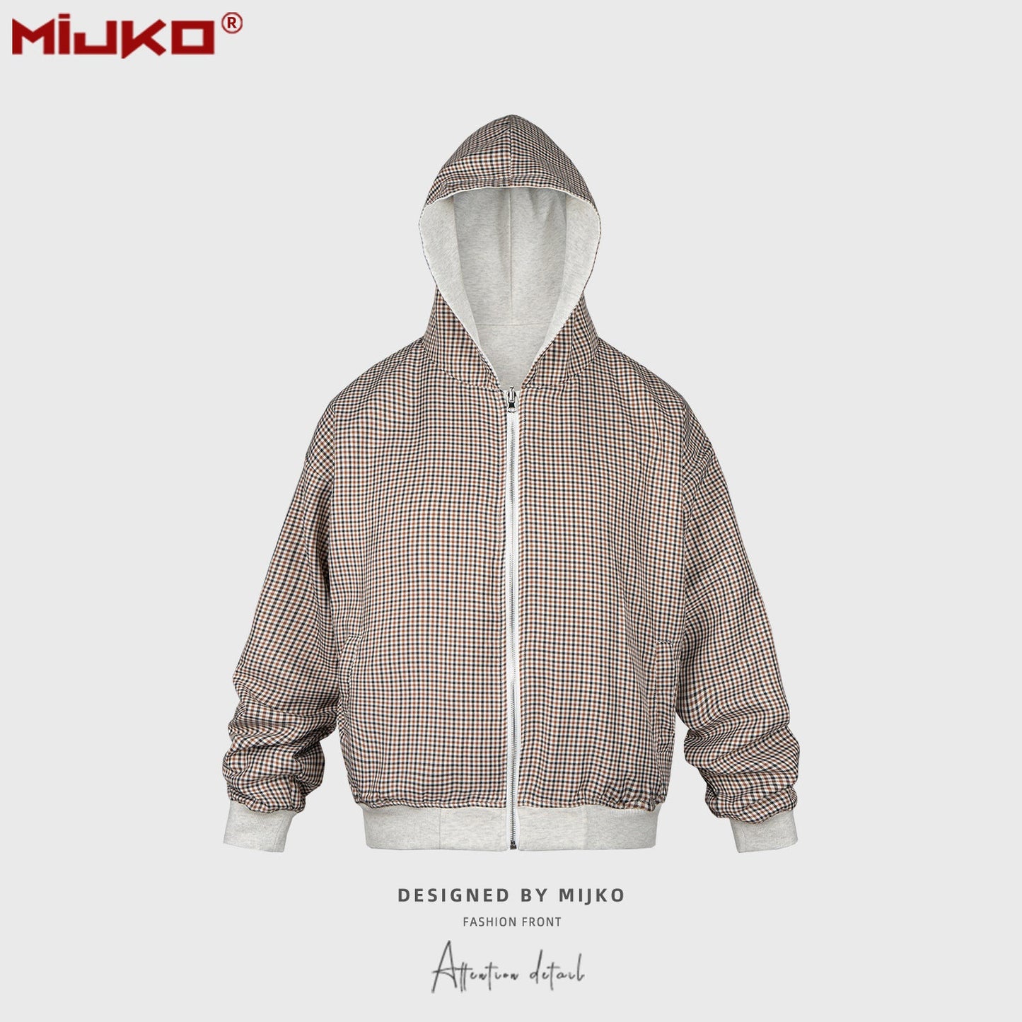 MIJKO Men Jacket Double-Sided Hooded Jacket