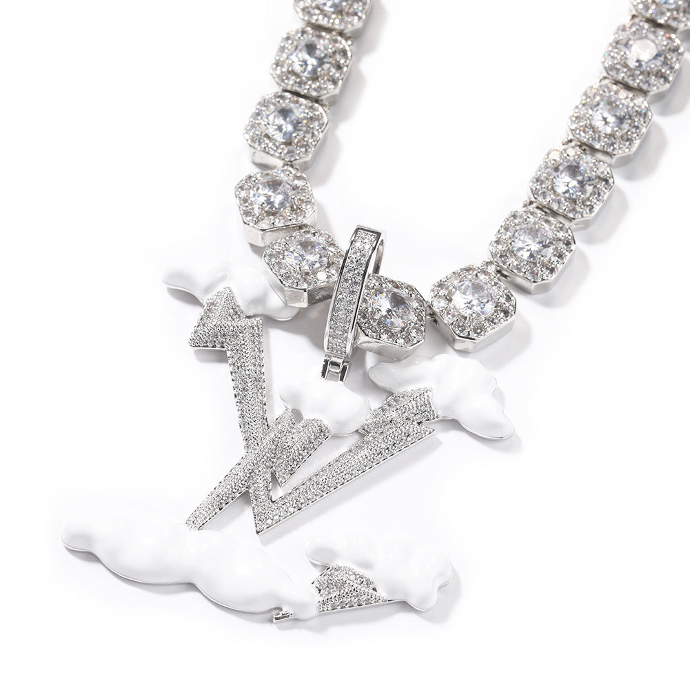 Jewelry Light Luxury English Alphabet Pendant Premium Sense Diamond Lightning Word Up St. Valentine's