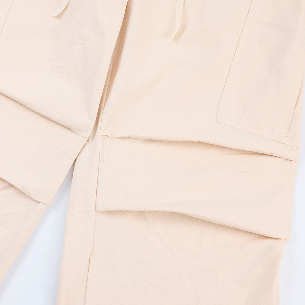 Men Sweatpants Quick-Drying Pleated Exercise Casual Pants Loose Solid Color