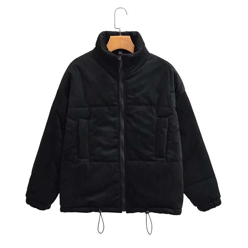 Women Cotton Coat Corduroy Loose Thick