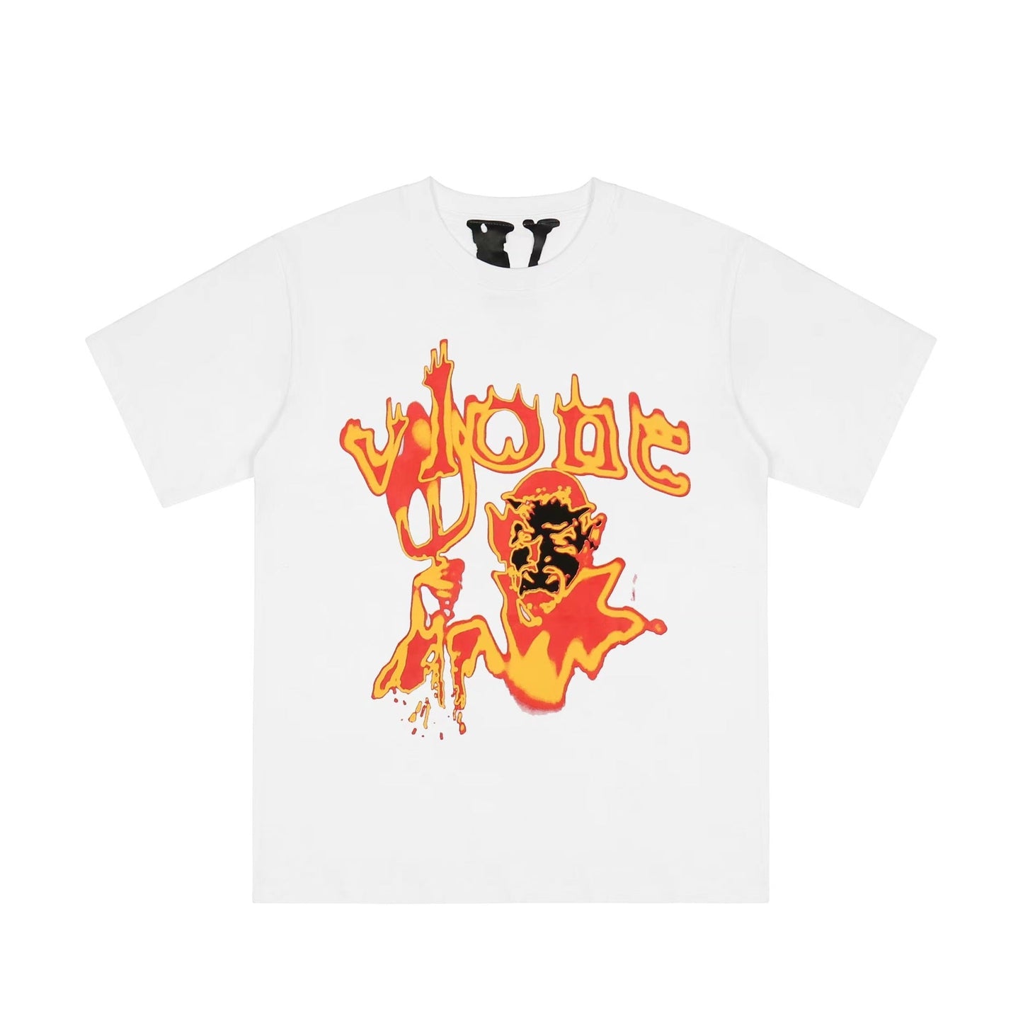 Vlone T Shirts Devil Messenger Large V Printed Short Sleeve T-shirt Men and Women Couple Hip Hop Half Sleeve