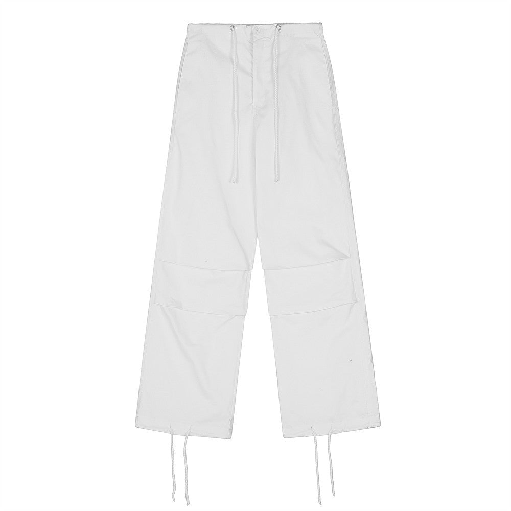 Men Sweatpants Pleated Loose Straight Trousers Straight Drawstring Drawstring Casual Pants