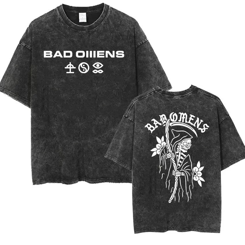 Bad Omens Band Music Tour 2024 Washed T Shirt Retro 90s