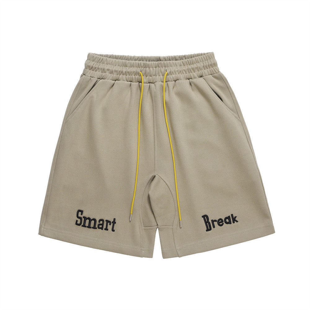 Men Shorts Embroidered Casual Sports Summer Loose Breathable