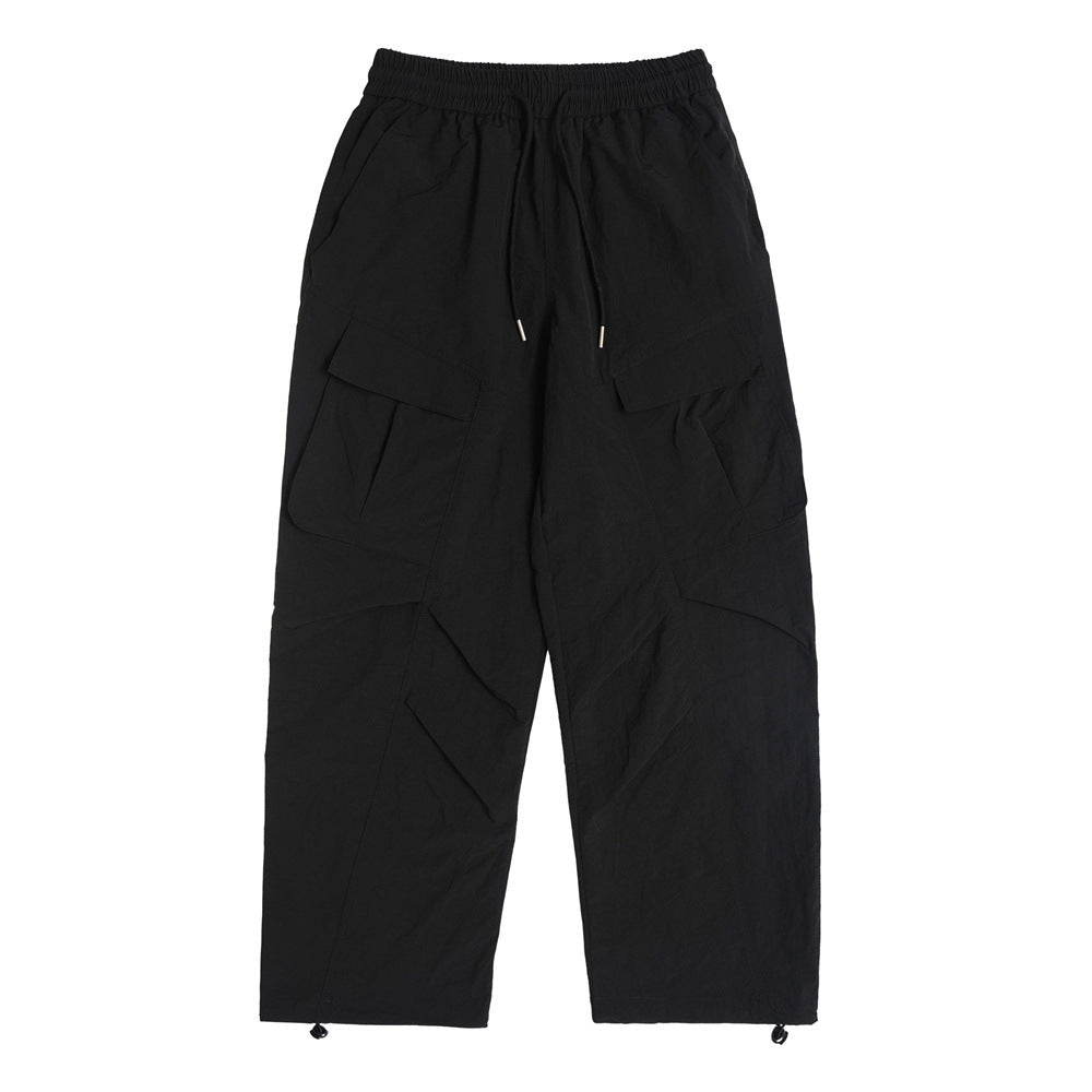 Men Sweatpants Tactical Pants Pleated Multi-Pocket Workwear Casual Sweatpants