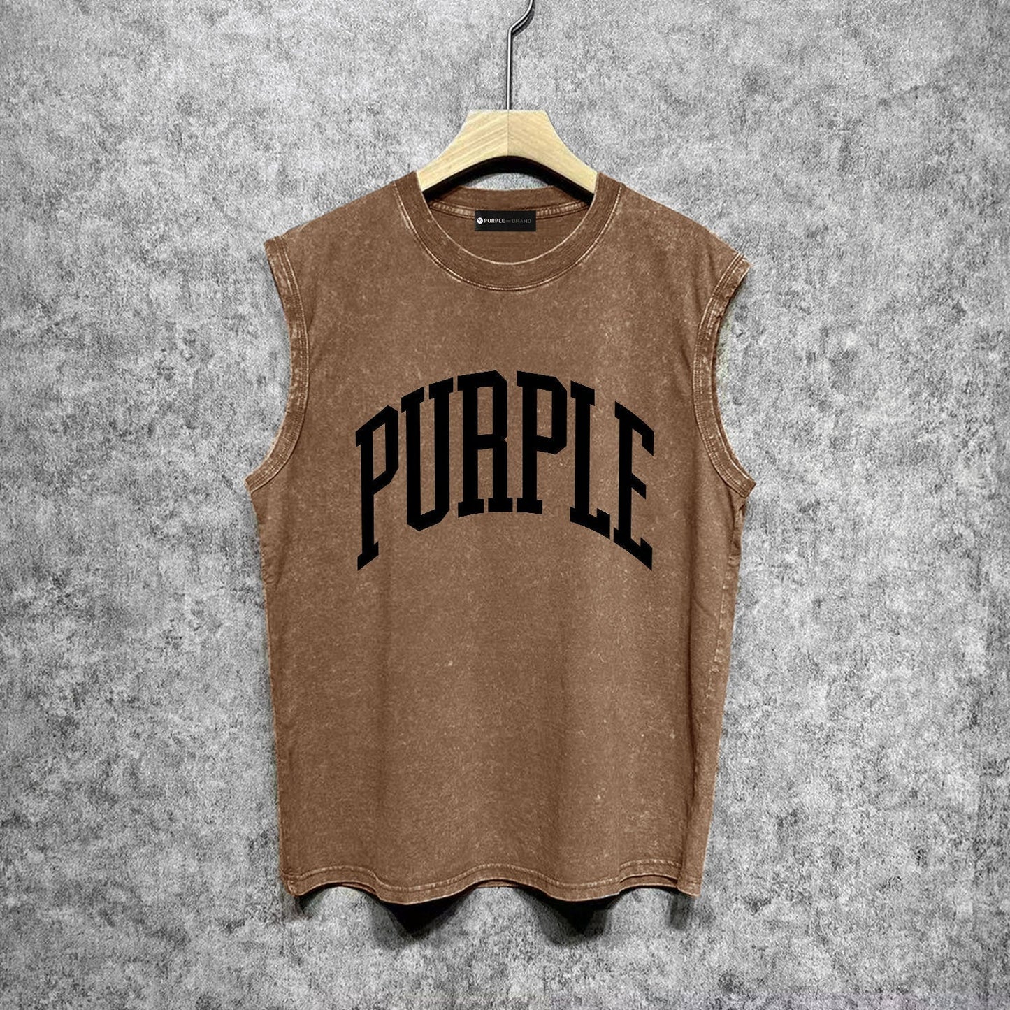 Purple Brand Distressed Tank T Shirts Distressed Sleeveless T-shirt Vest
