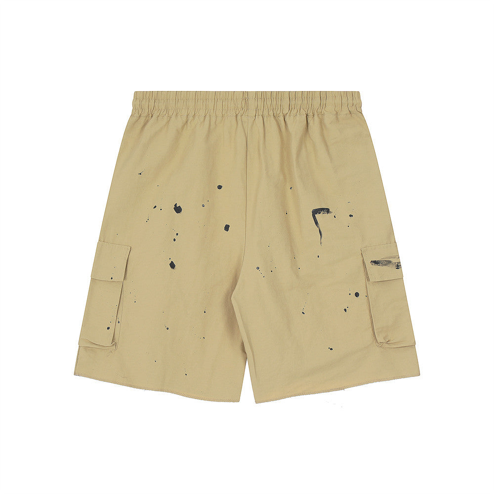Men Shorts Workwear Splash Splash Ink Summer Loose Sports