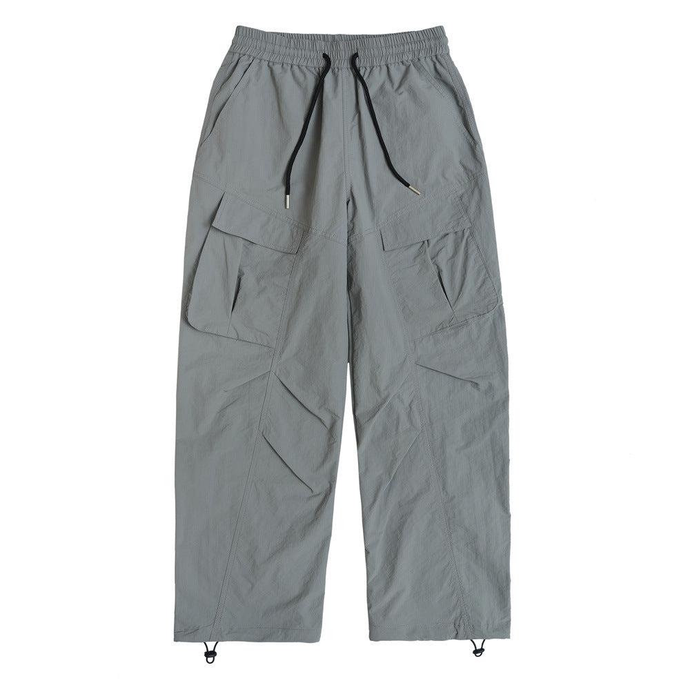 Men Sweatpants Tactical Pants Pleated Multi-Pocket Workwear Casual Sweatpants