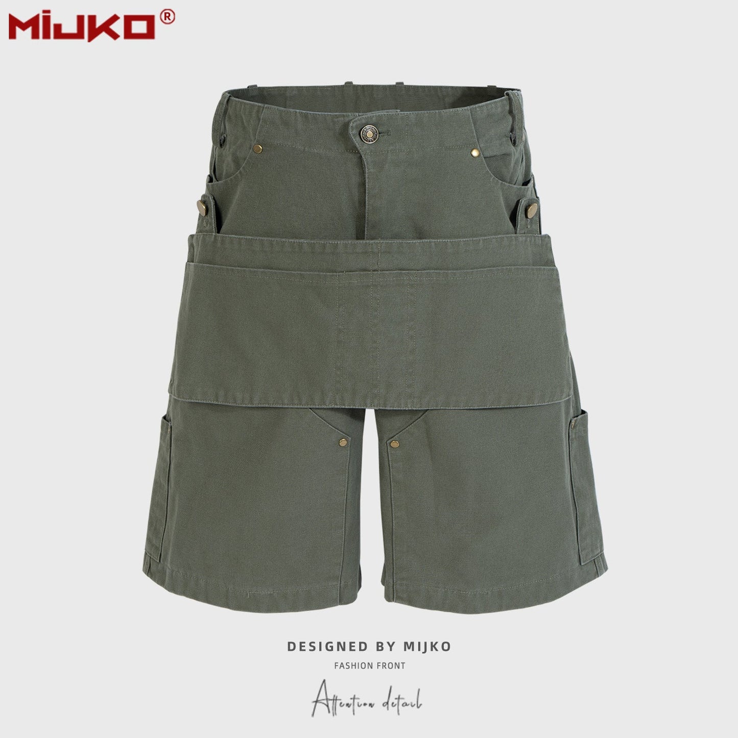 MIJKO Mens Shorts Detachable Shorts