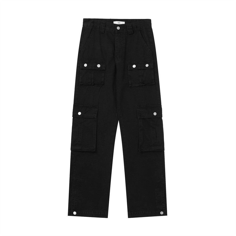 Men Jeans Multi-Pocket Workwear Slit