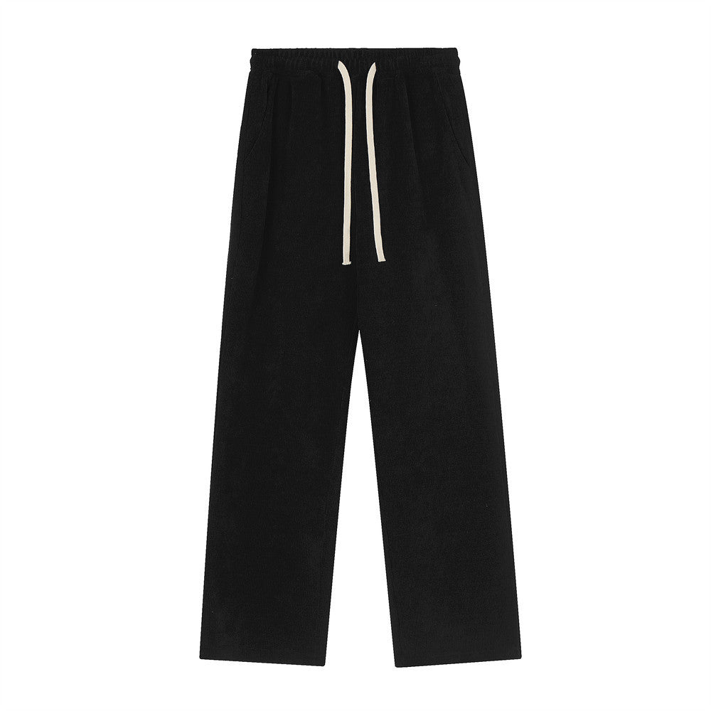 Men Sweatpants Simple Casual Pants Men's Loose Trousers Elastic Waist Sports Straight Pants