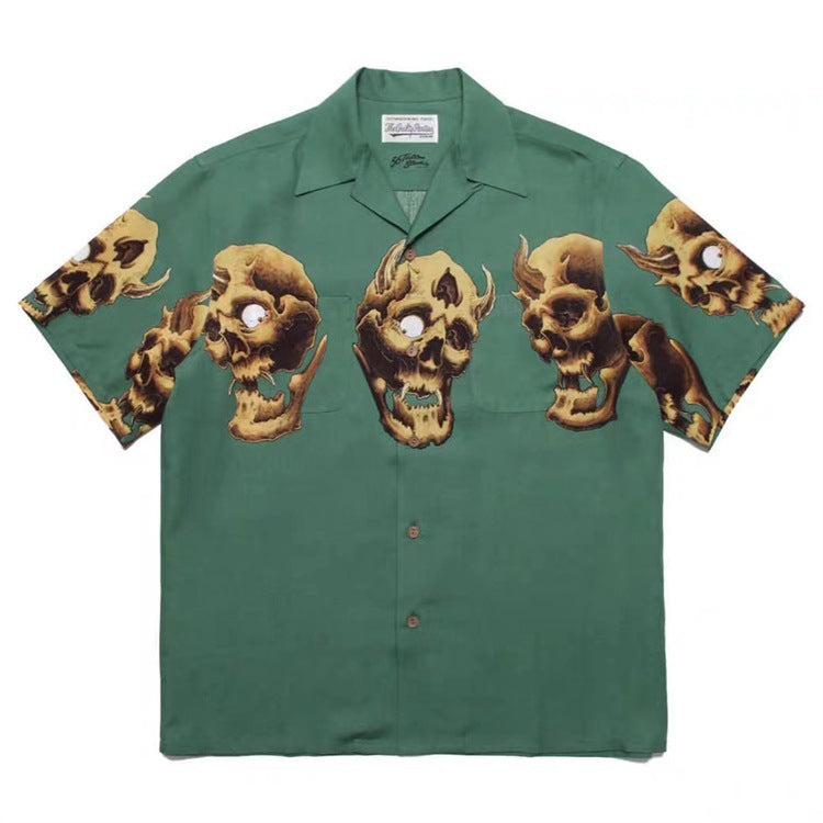 GUILTYPARTIES TIGER Shirts Skull Hawaiian Short Sleeves