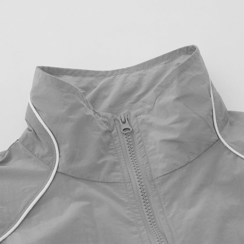 Men Jacket Coat Men's Loose Outdoor Casual Zipper Stand-up Collar Jacket