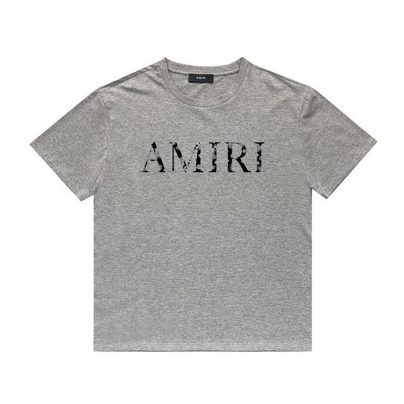 Amiri T Shirt Lettered Casual Hip Hop High Street round Neck Short Sleeve T-shirt
