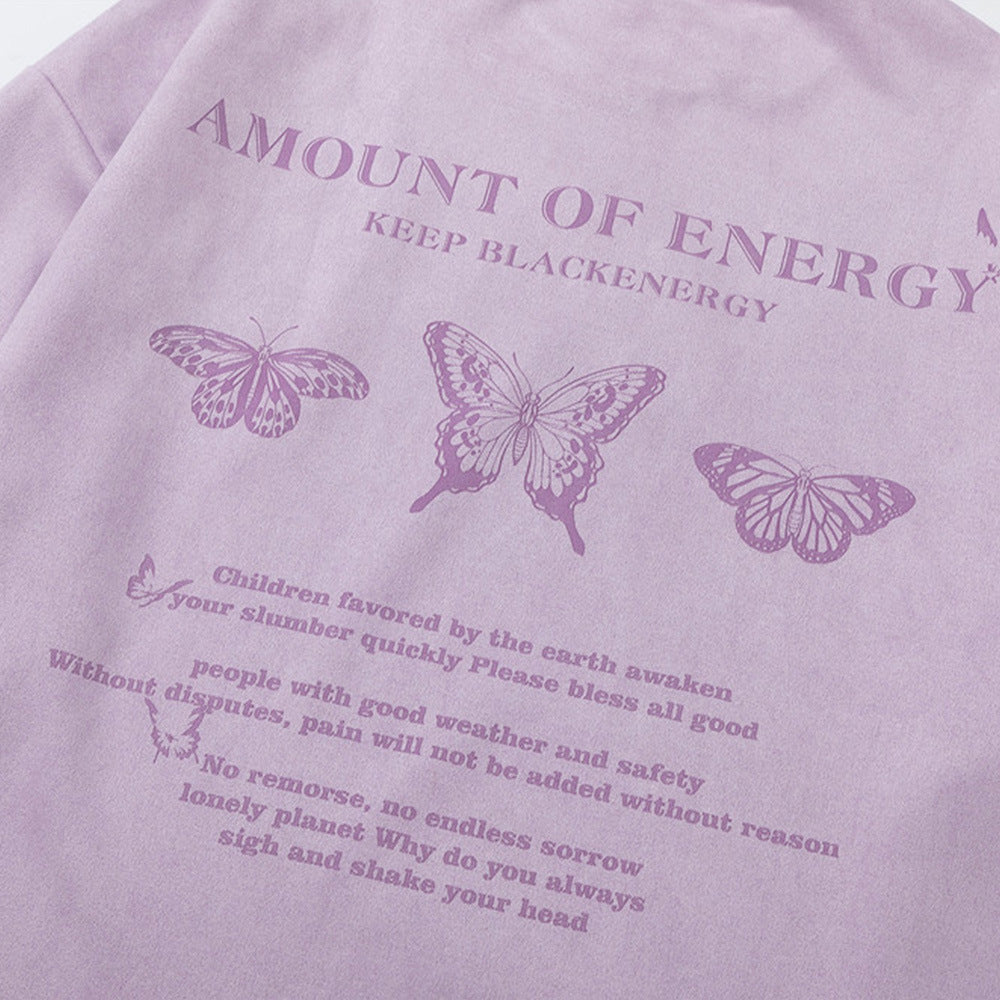 Men Long Sleeve T-Shirt Butterfly Print