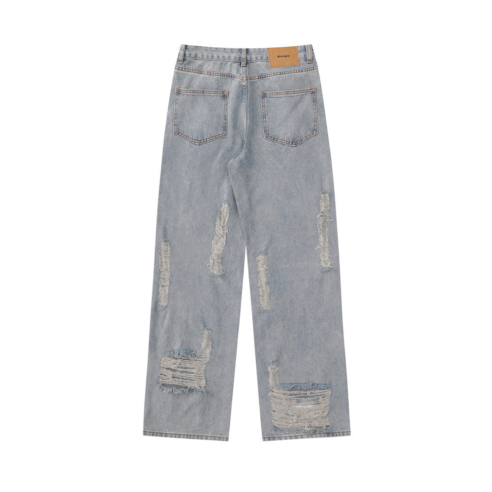 Men Jeans with holes and loose fit