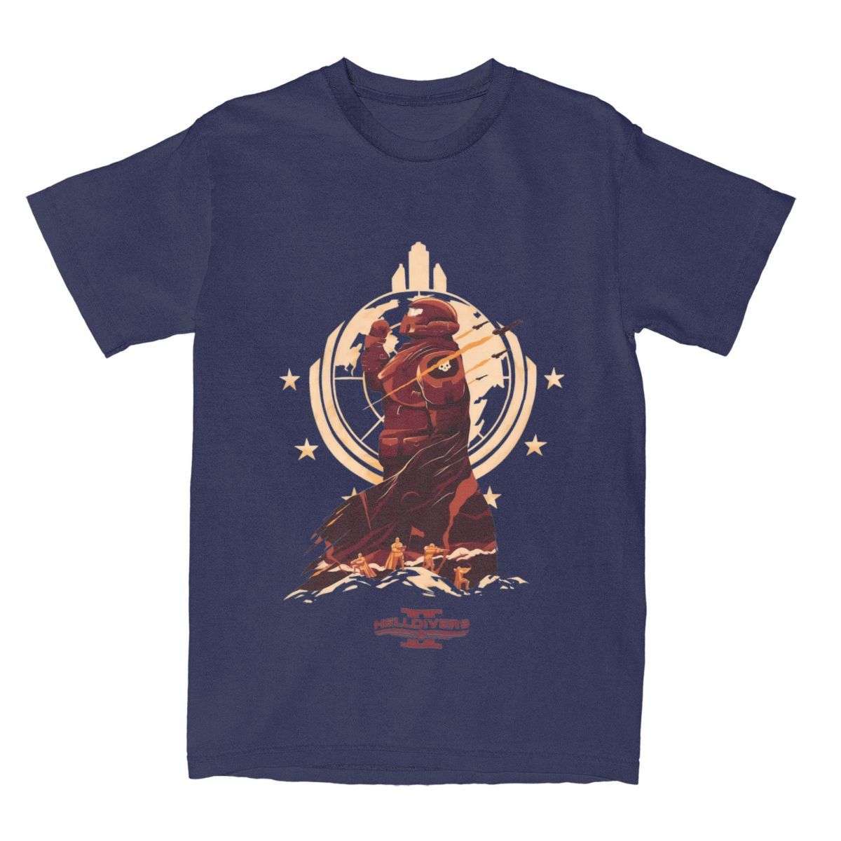 Helldivers 2 Game Malevelon Creek T Shirts Men's Cotton Vint