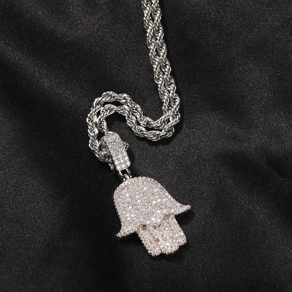 Jewelry Zircon Fatima Hand Pendant Hip Hop Rap rapper St. Valentine's Spectrum Far East
