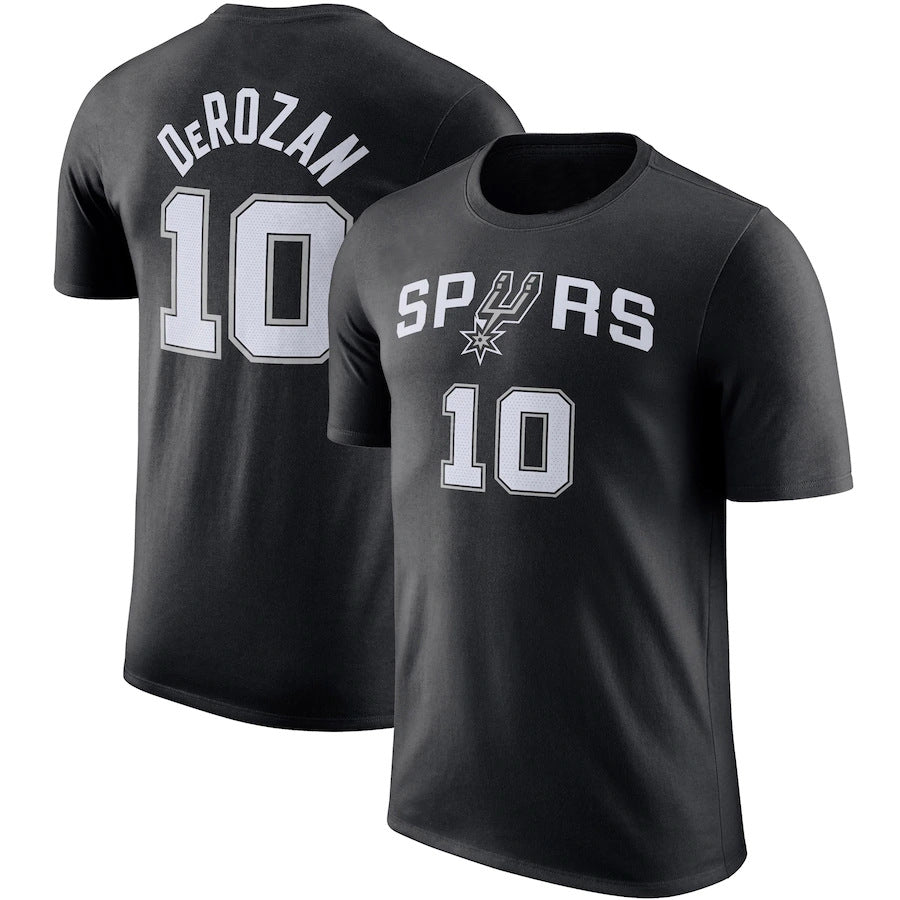 NBA T-Shirts Outdoor Sports T-Shirt Men's NBA Spurs Basketball Jacket Short Sleeve