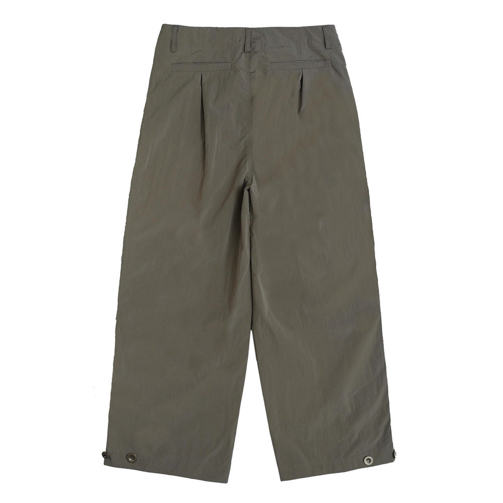 Men Sweatpants Summer Thin Quick-Drying Loose Leisure Sports Wide-Leg Trousers