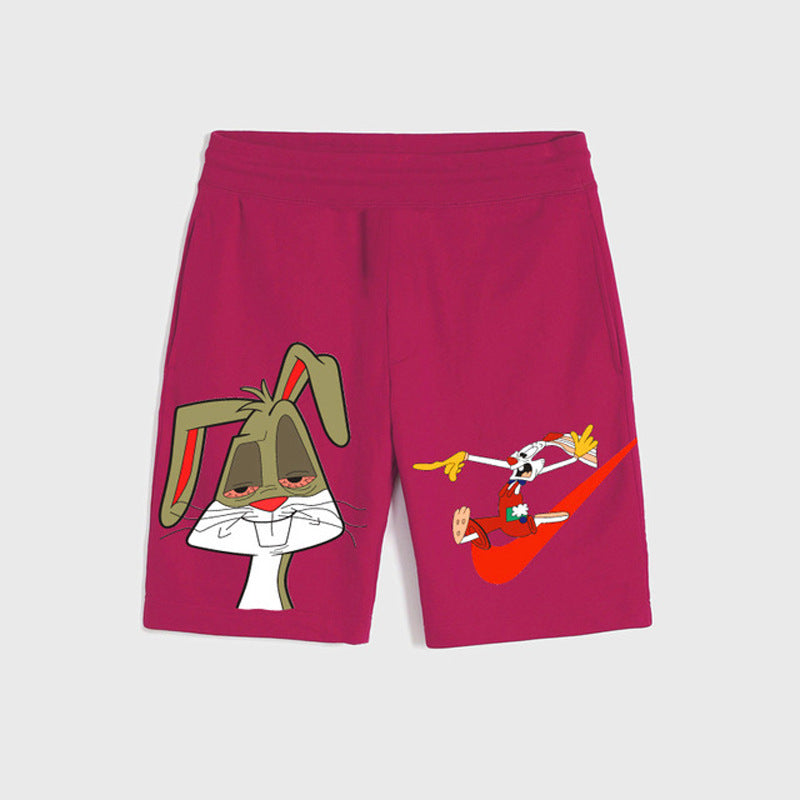 NBA Shorts Cotton Shorts Men's Trend Cartoon Printed Beach Pants