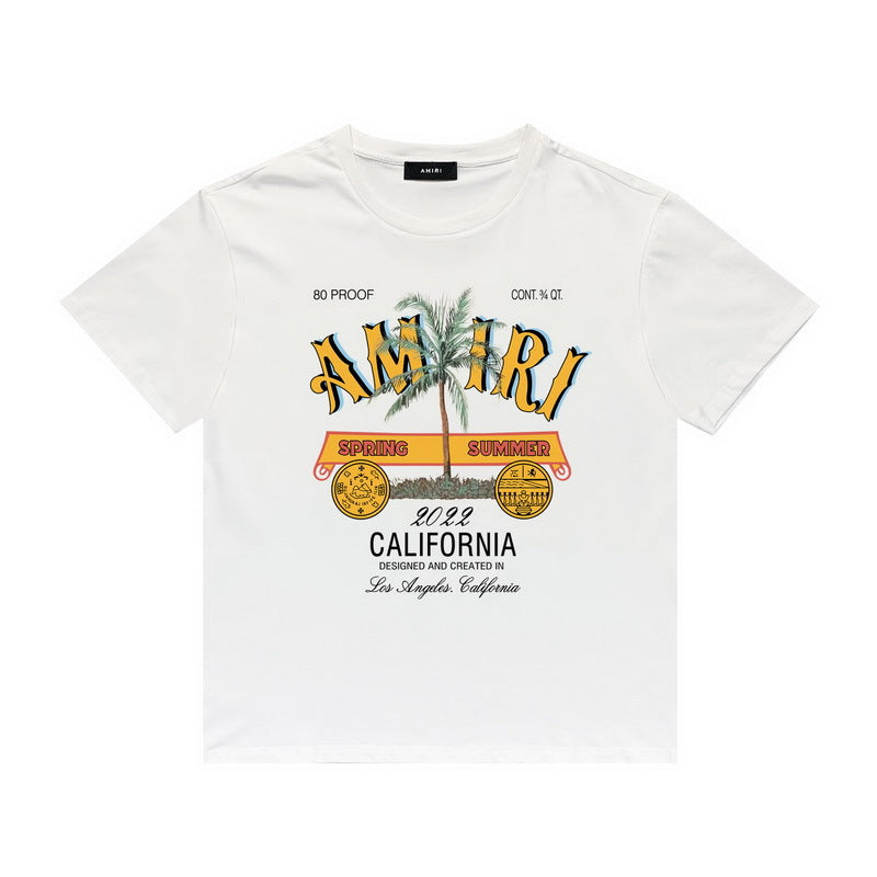 Amiri T Shirt Casual Hip Hop round Neck Short Sleeve T-shirt