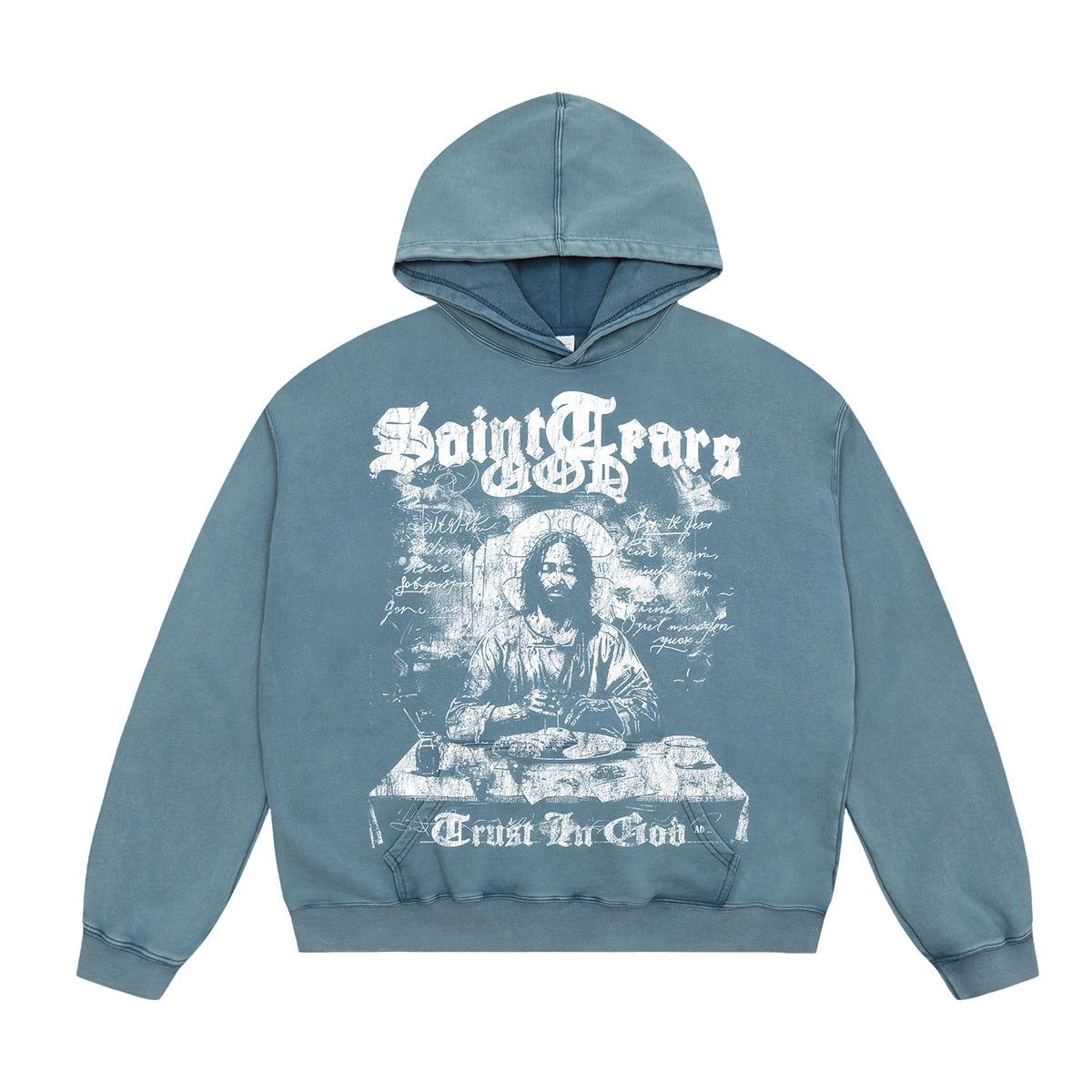 Unisex Hoodies Saint Michael Old Casual Loose Hoodie