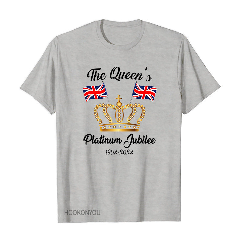 Inspired by Queen's Platinum Jubilee 2022 Elizabeth 70 Years T-shirt Printed Short Sleeve T-shirt