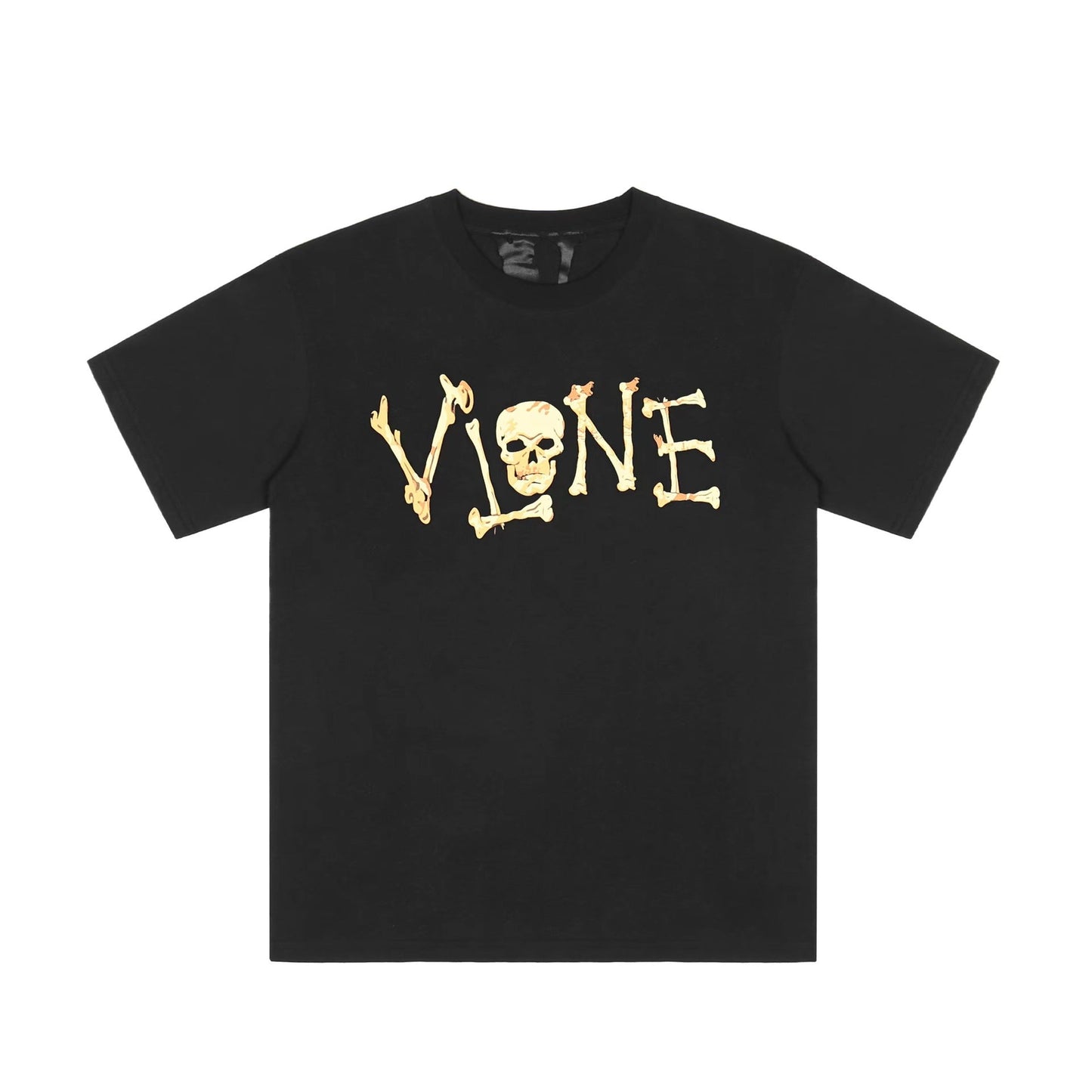 Vlone T Shirts Skull Bones Large V Printed Short Sleeve T-shirt Men and Women Couple Hip Hop Half Sleeve