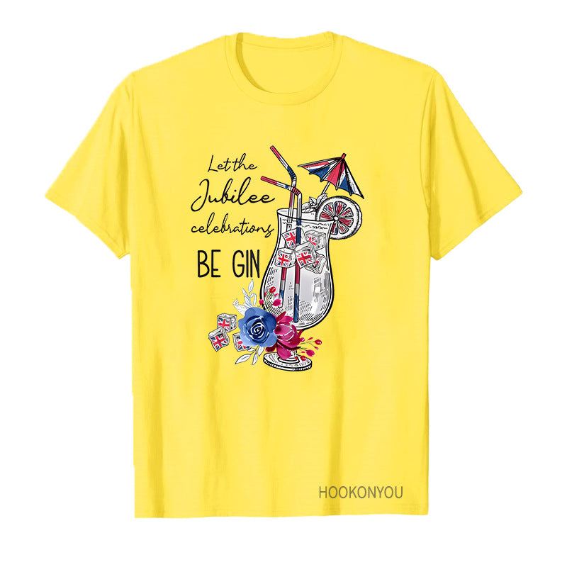 Inspired by Queen's Platinum Jubilee 2022 Elizabeth 70 Years T-shirt Printed round Neck Short Sleeve T-shirt