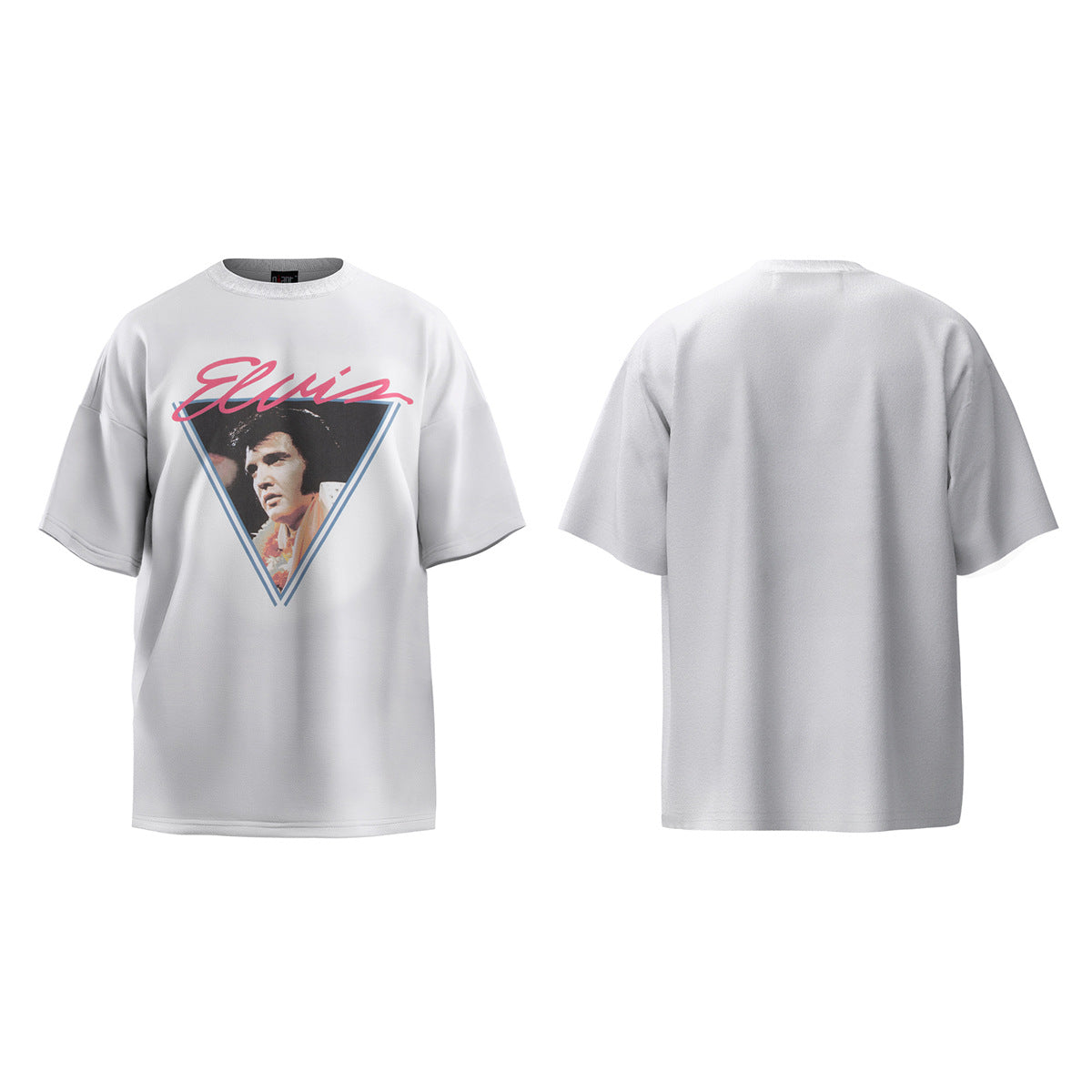 Unisex T-Shirts Loose Cotton Casual Elvis Portrait Print T-Shirt