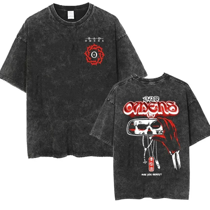 Bad Omens Band Music Tour 2024 Washed T Shirt Retro 90s