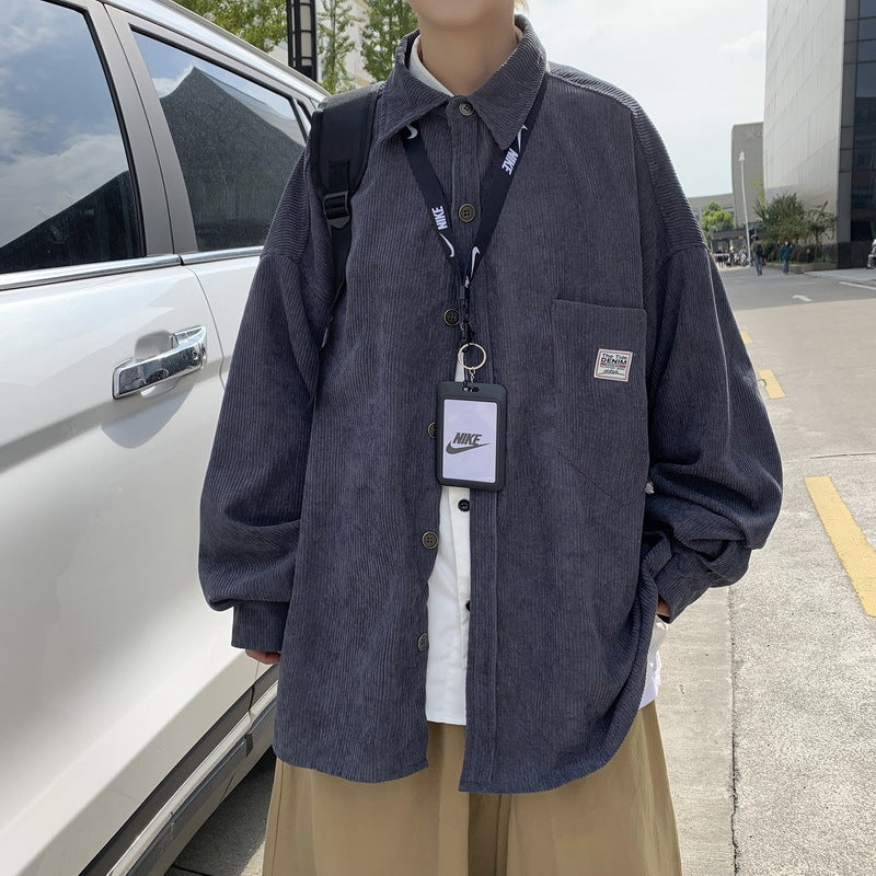 Men's Shirts Corduroy Shirt Summer Thin