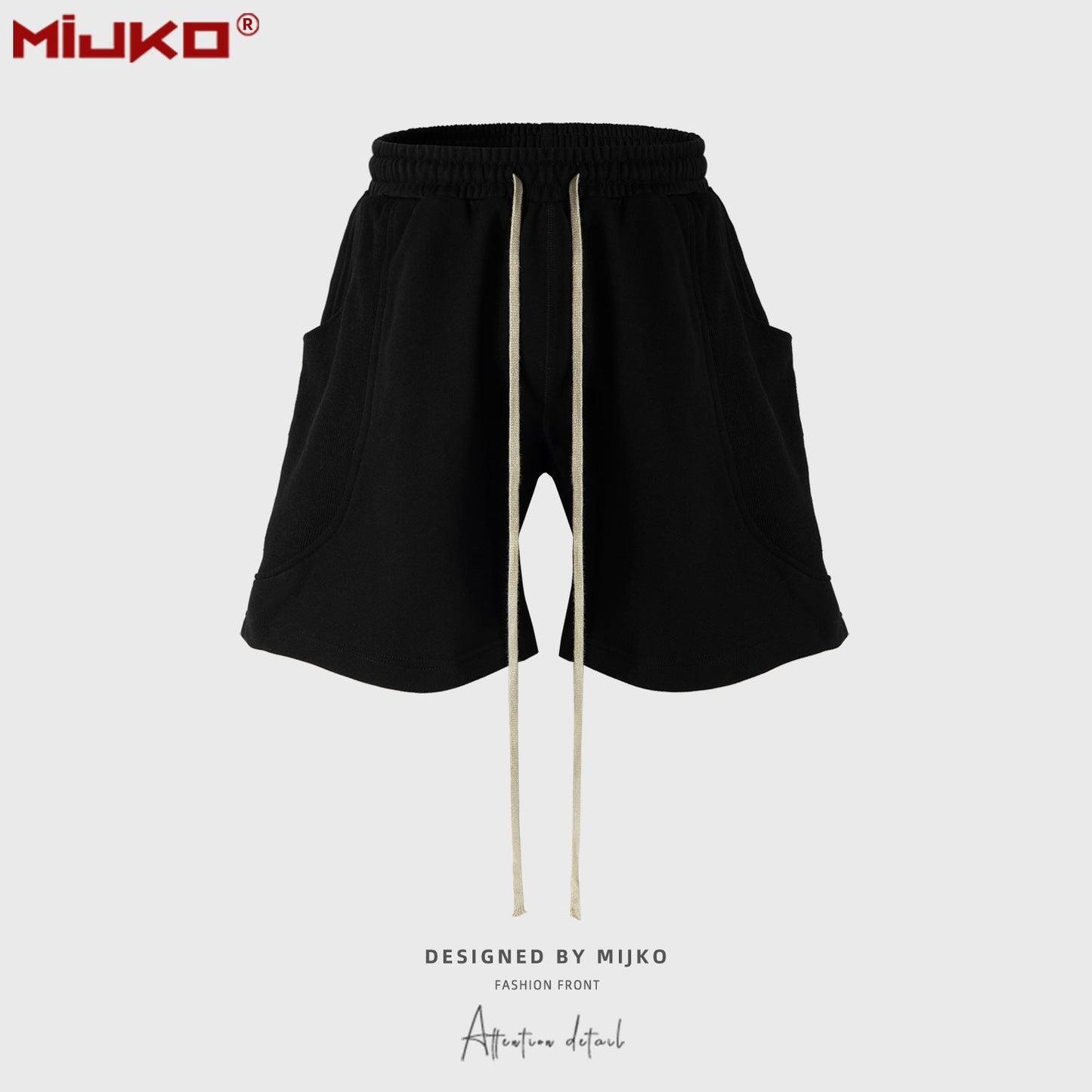 MIJKO Mens Shorts Spliced Side Large Pockets Shorts