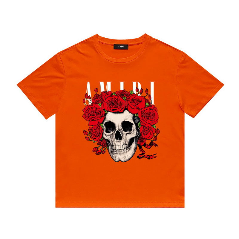 Amiri T Shirt Printed Casual Hip Hop round Neck Short Sleeve T-shirt
