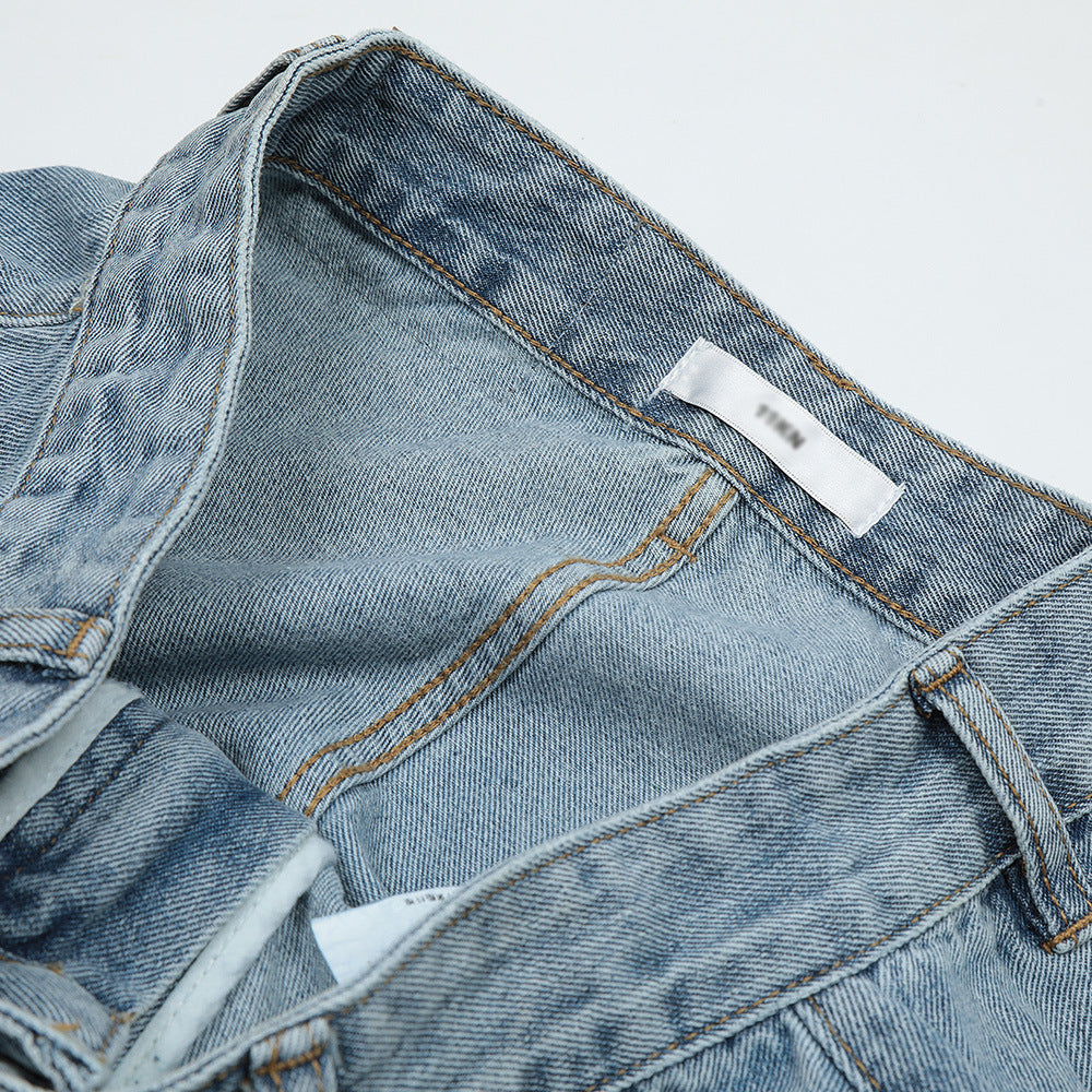 Men Jeans Patch Loose