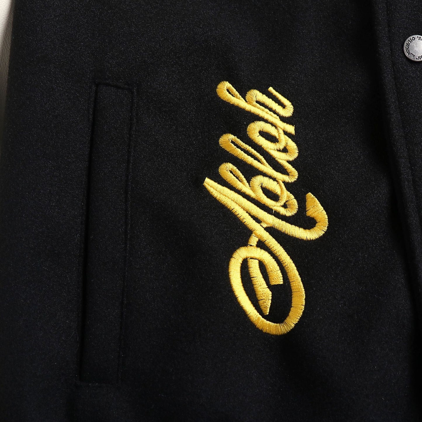 Ow Jacket Yellow Embroidery Cotton-Padded Jacket for Men and Women