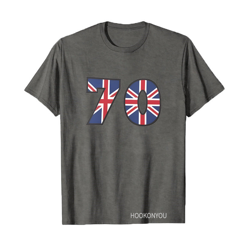Inspired by Queen's Platinum Jubilee 2022 Elizabeth 70 Years T-shirt Printed round Neck Short Sleeve