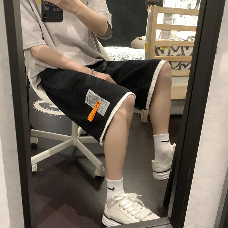 Men Beach Shorts Casual Sports Loose Fake Two Pieces