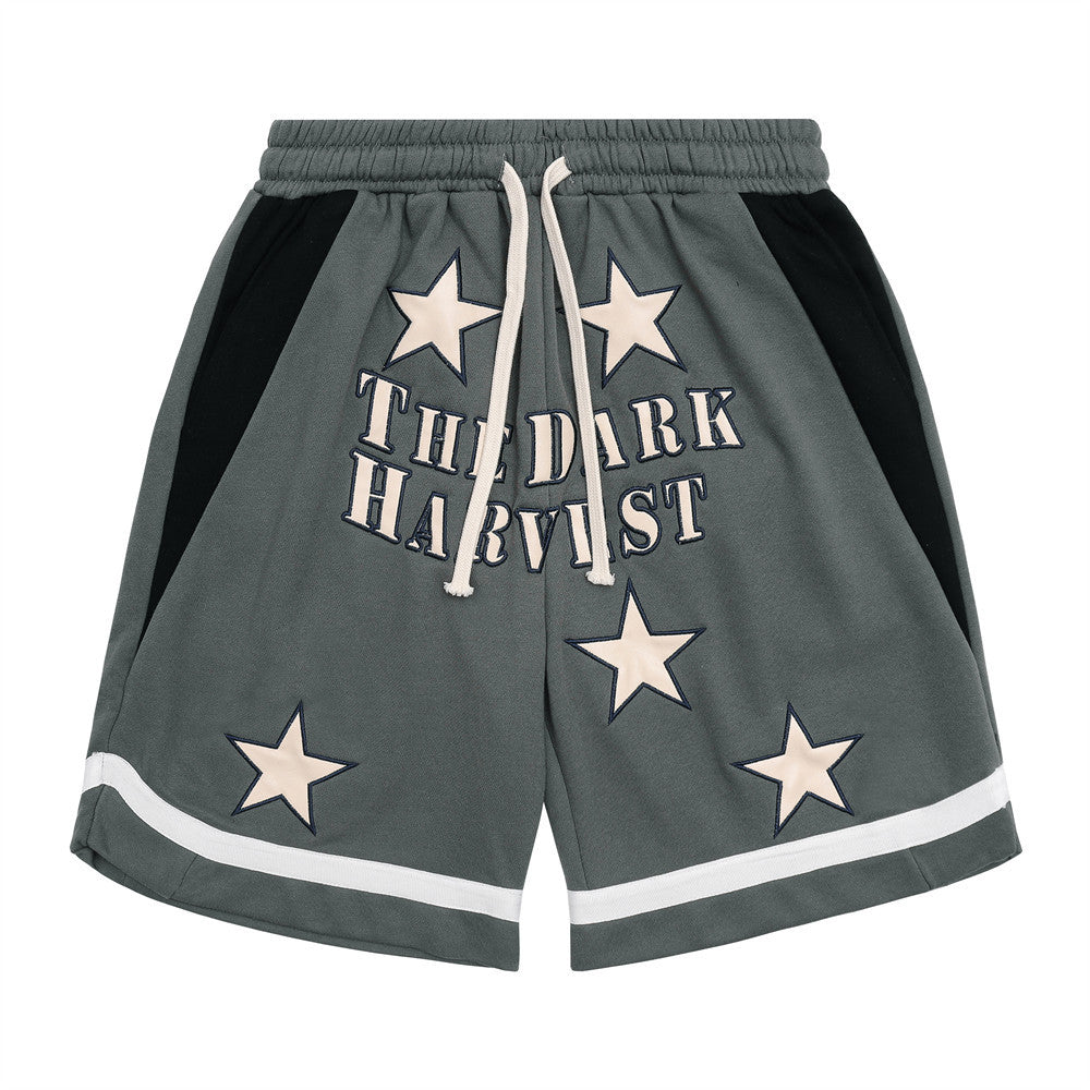 Men Shorts Trendy Sports Stitching Loose