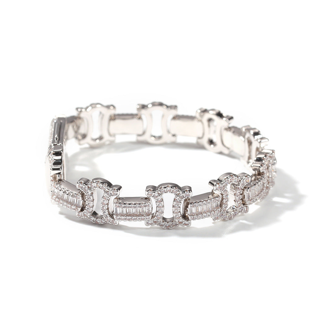 Bracelet AAA Zircon Bracelet Hip Hop I-Bracelet St. Valentine's Spectrum