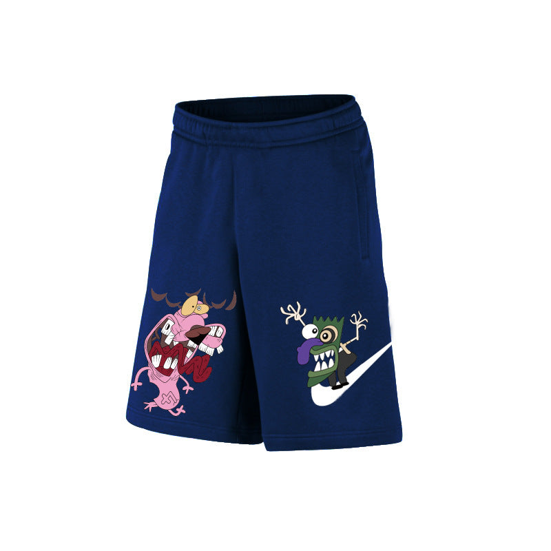 NBA Shorts Cotton Shorts Men's Trend Cartoon Printed Beach Pants